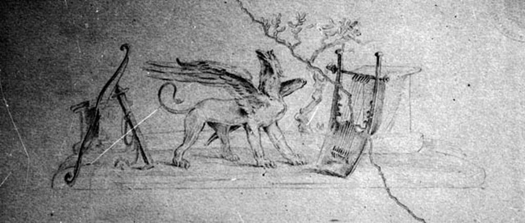 231879 Bestand-D-DAI-ROM-W.1451.jpg
IX.8.6 Pompeii. W.1451. Drawing of wall painting of attributes of Apollo, from peristyle.
Photo by Tatiana Warscher. Photo © Deutsches Archäologisches Institut, Abteilung Rom, Arkiv. See http://arachne.uni-koeln.de/item/marbilderbestand/231879