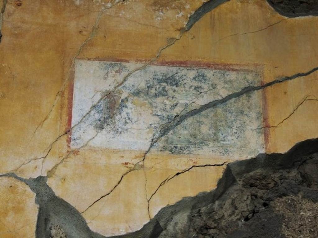 IX.8.6 Pompeii. December 2007. West portico, above doorway to room 22, fifth panel from the north. 
Painted panel of the attributes of Minerva?
See Schefold, K., 1957. Die Wände Pompejis. Berlin: De Gruyter. (p. 276).