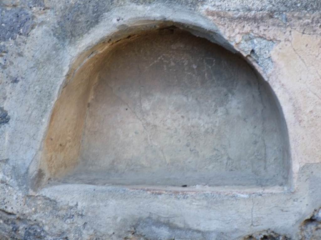 IX.9.11 Pompeii. March 2009. Room 7, niche in north wall of triclinium.