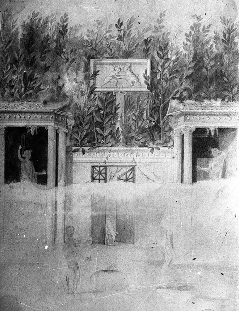 IX.9.c Pompeii. W.1444. Wall painting from central panel on south wall of triclinium. 
Photo by Tatiana Warscher. Photo © Deutsches Archäologisches Institut, Abteilung Rom, Arkiv.