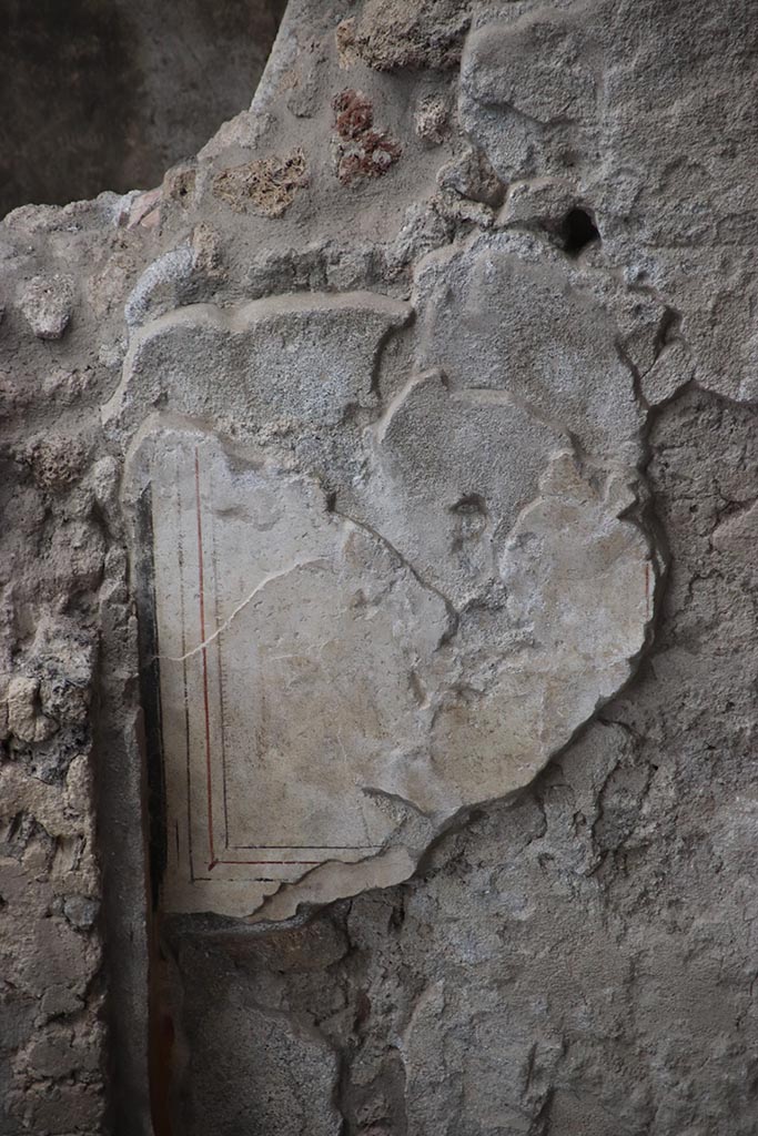 IX.12.4 Pompeii. October 2024. 
Room “o”, upper north wall at west end. Photo courtesy of Klaus Heese.
