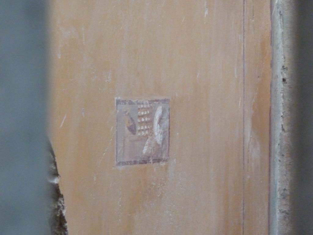 IX.12.9 Pompeii. May 2010.  Room 12, west wall, painted panel at north end.