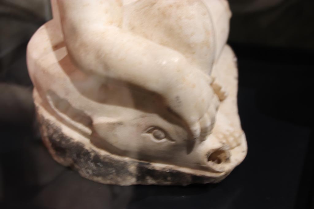 IX.12.9 Pompeii. May 2024. Detail of dolphin, with hand of boy. Photo courtesy of Klaus Heese.
On display in exhibition entitled - “L’altra Pompei, vite comuni all’ombra del Vesuvio”.