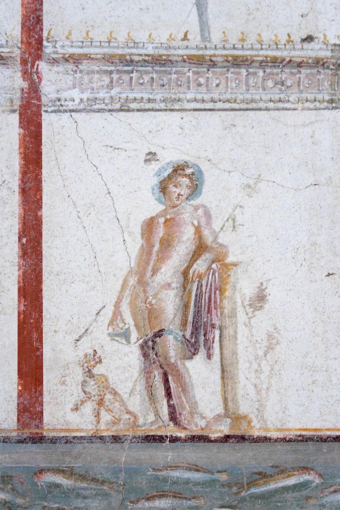 IX.12.A/IX.12.9 Pompeii. July 2024.
Room 18, central painting of Dionysus from upper west wall. Photo courtesy of Johannes Eber.