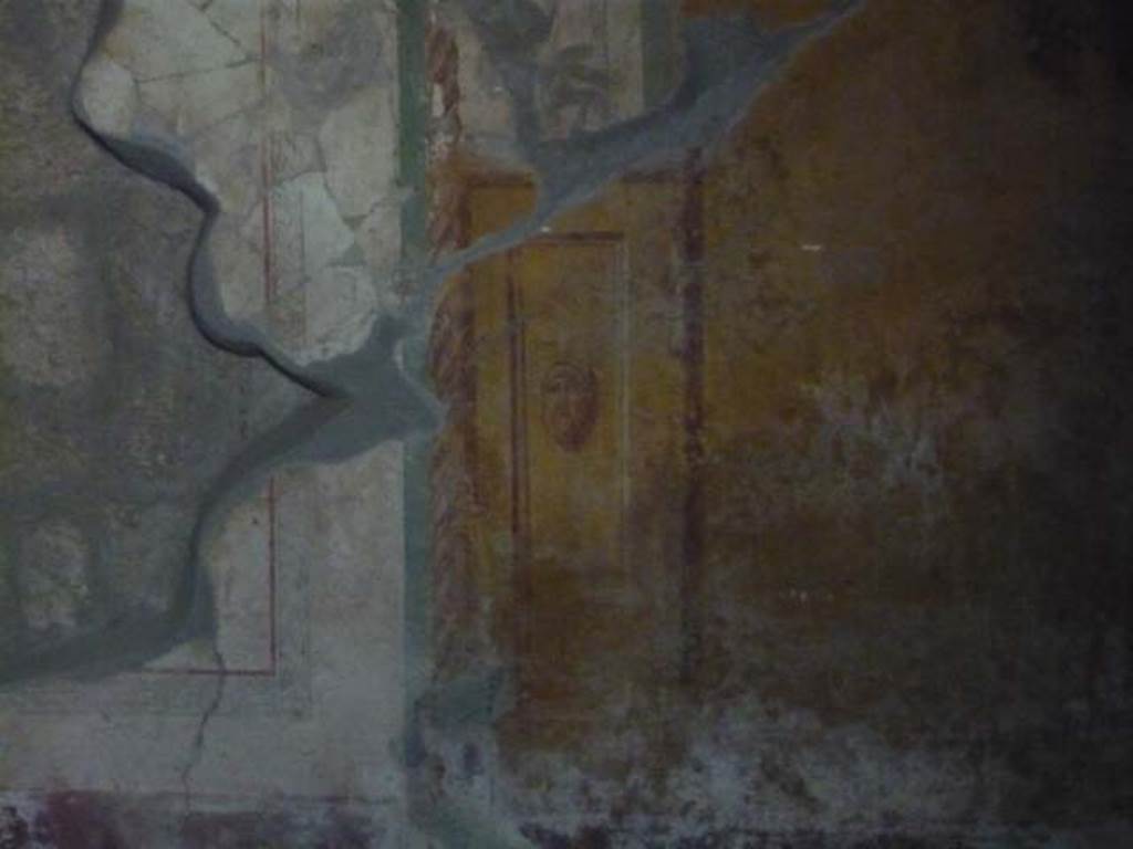 IX.13.1-3 Pompeii. May 2015. Room 19, detail from painting on east wall.  Photo courtesy of Buzz Ferebee.