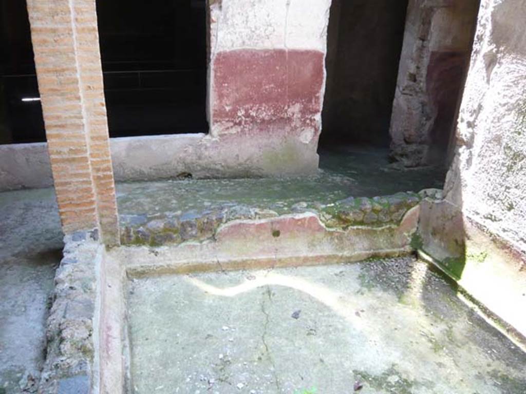 IX.13.1-3 Pompeii. May 2012. Room 21, impluvium, looking south. Photo courtesy of Buzz Ferebee.
