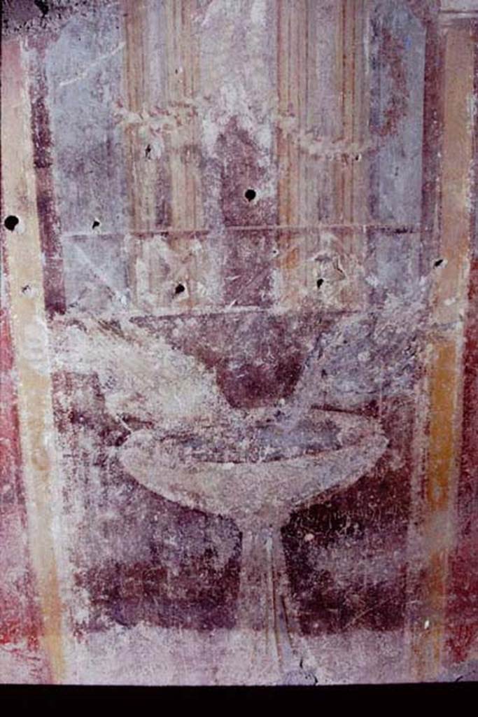IX.13.1-3 Pompeii. 1973. Room 27, painting from west wall before its removal. 
Photo by Stanley A. Jashemski. 
Source: The Wilhelmina and Stanley A. Jashemski archive in the University of Maryland Library, Special Collections (See collection page) and made available under the Creative Commons Attribution-Non Commercial License v.4. See Licence and use details.
J73f0641