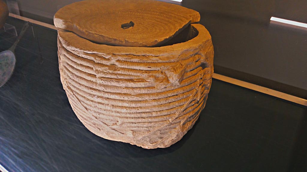 IX.13.1-3 Pompeii. December 2019. Cast of wicker basket from exhibition. 
Photographed at exhibition entitled “The furnishings of the House of Julius Polybius”. Photo courtesy of Giuseppe Ciaramella.