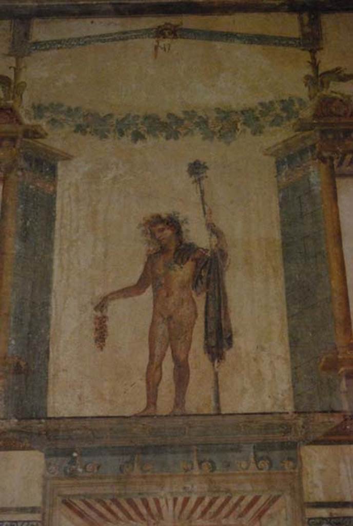 IX.13.1-3 Pompeii. October 2007. Room 11, detail of painted figure from west wall.
Photo courtesy of Nicolas Monteix.