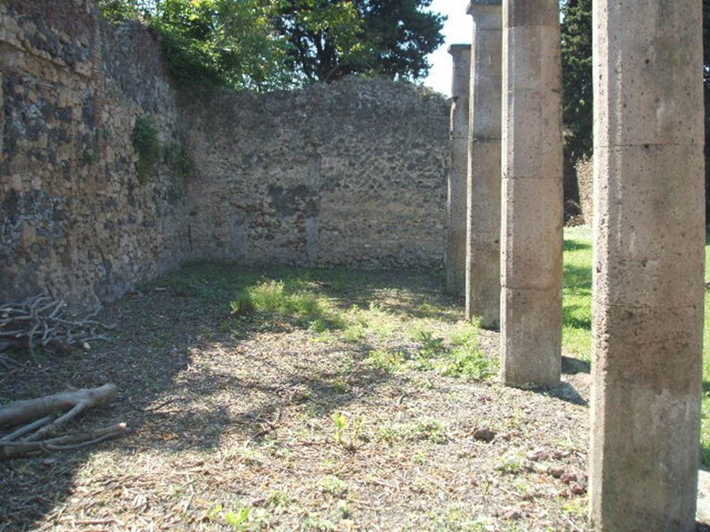 IX.14.4 Pompeii. May 2005. Looking south along east portico of peristyle 1.