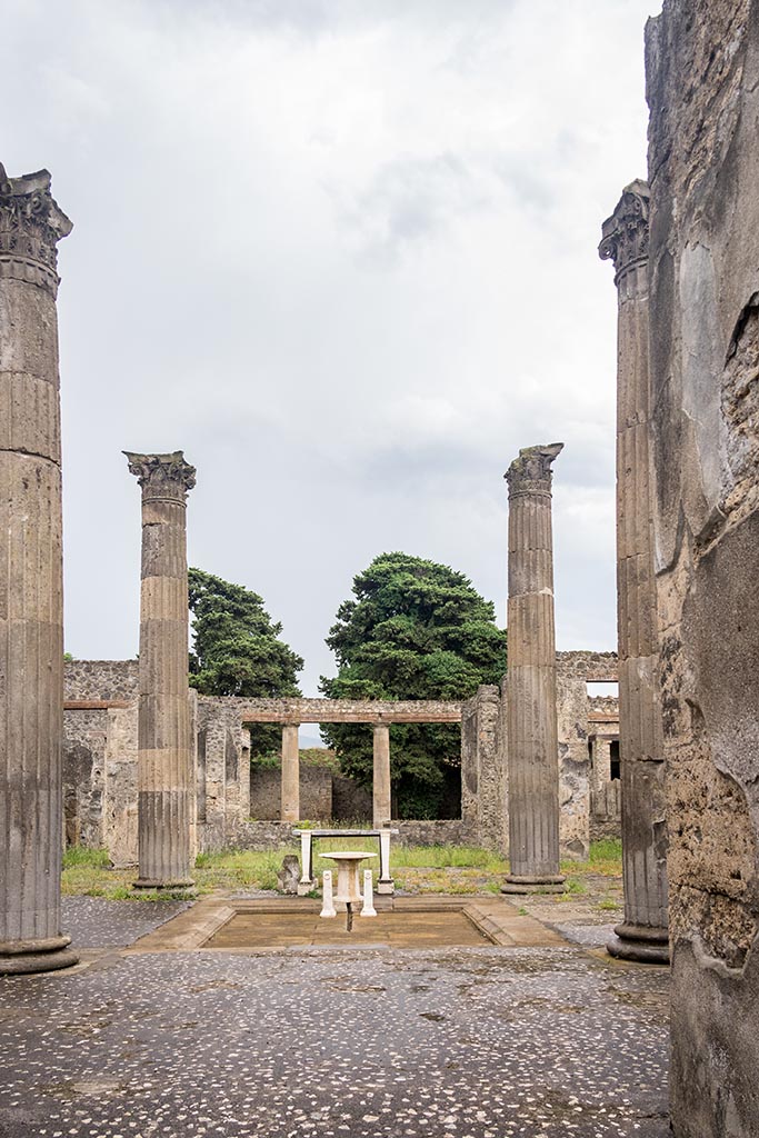 IX.14.4 Pompeii. July 2024.
Looking south across atrium from entrance corridor. Photo courtesy of Johannes Eber.