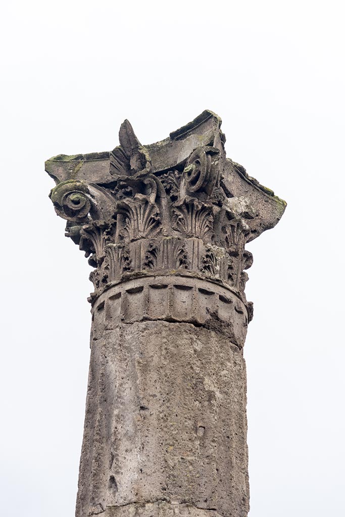 IX.14.4 Pompeii. July 2024.
Tetrastyle atrium B, detail of capital above impluvium. 
Photo courtesy of Johannes Eber.