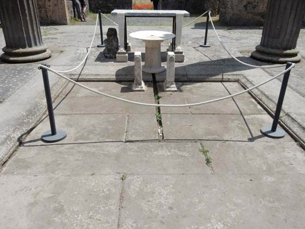 IX.14.4 Pompeii. May2017. Looking south across impluvium in atrium. Photo courtesy of Buzz Ferebee.