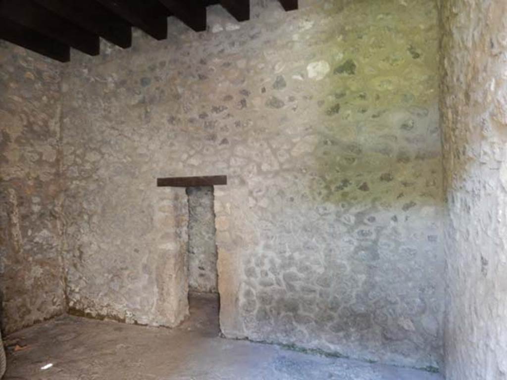 IX.14.4 Pompeii. May 2017.  Room 11, looking towards north wall with doorway accessing under staircase (m).  Photo courtesy of Buzz Ferebee.