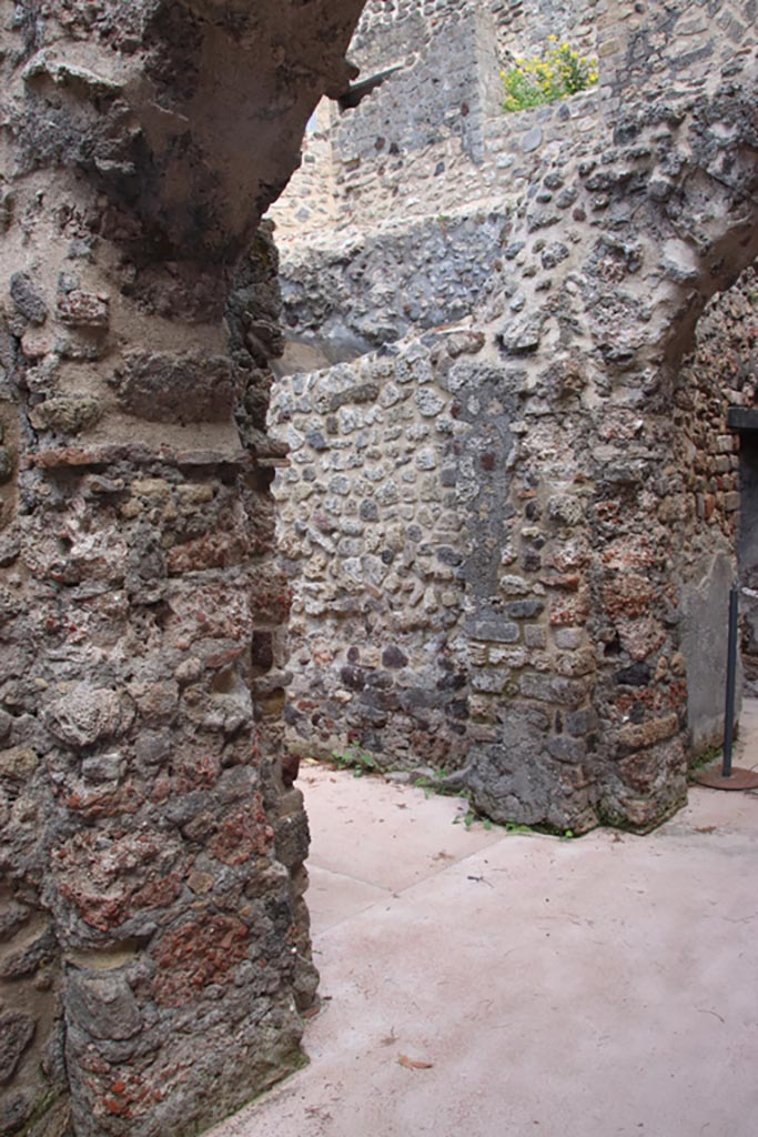 Villa of Diomedes, Pompeii. October 2023. 
Looking north-east at doorway into room 5,1 on north side of area 5,a. Photo courtesy of Klaus Heese.
