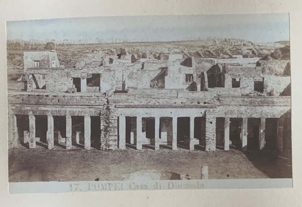 HGW24 Pompeii. From an Album dated 1882.
Looking east towards the large room/loggia on the upper floor, with rooms below. Photo courtesy of Rick Bauer.