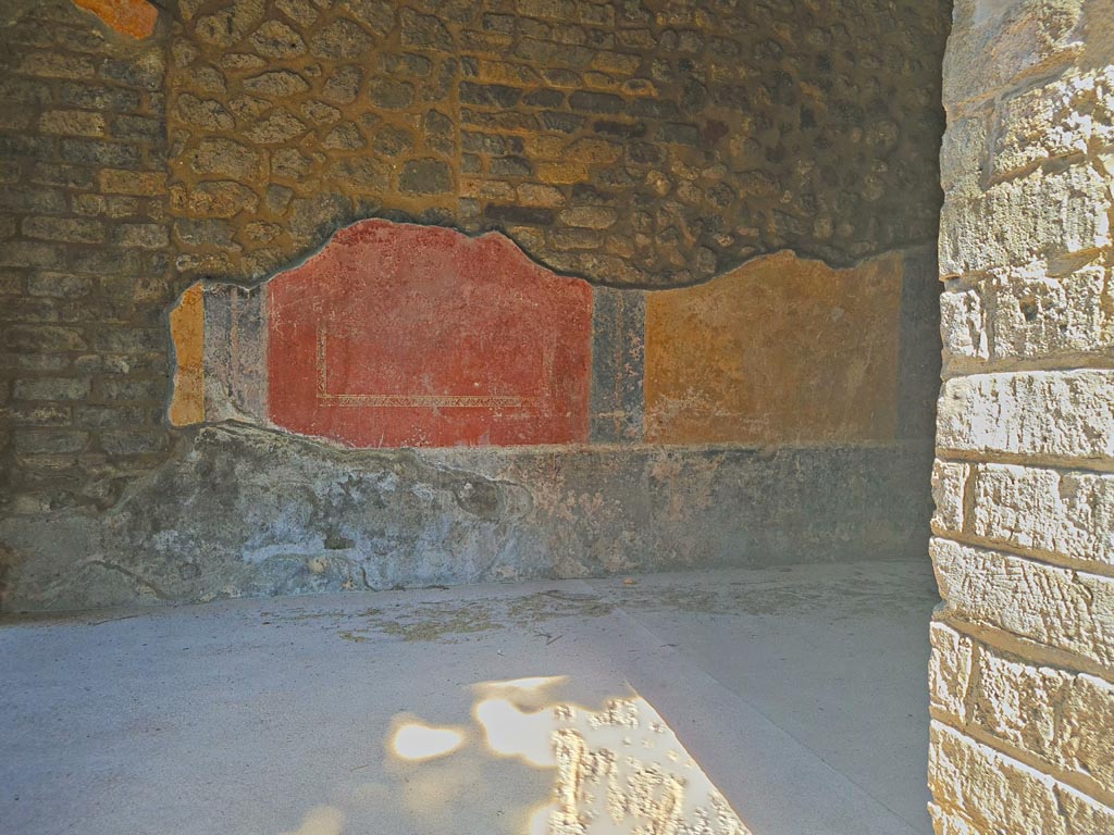 HGW24 Pompeii. Villa of Diomedes. March 2024.
North wall opposite doorway from east portico, with remaining painted decoration. Photo courtesy of Giuseppe Ciaramella.
(Villa Diomedes Project – area 59).
(Fontaine, room 5d, at east end of north garden portico).