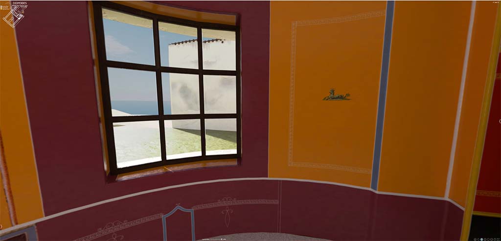 HGW24 Pompeii. 3D reconstruction of west side of semi-circular bedroom with doorway to anteroom on right.
© Villa Diomedes Project http://villadiomede.huma-num.fr/3D/app.html 
(Villa Diomedes Project – area 17). 
(Fontaine, room 2,12).