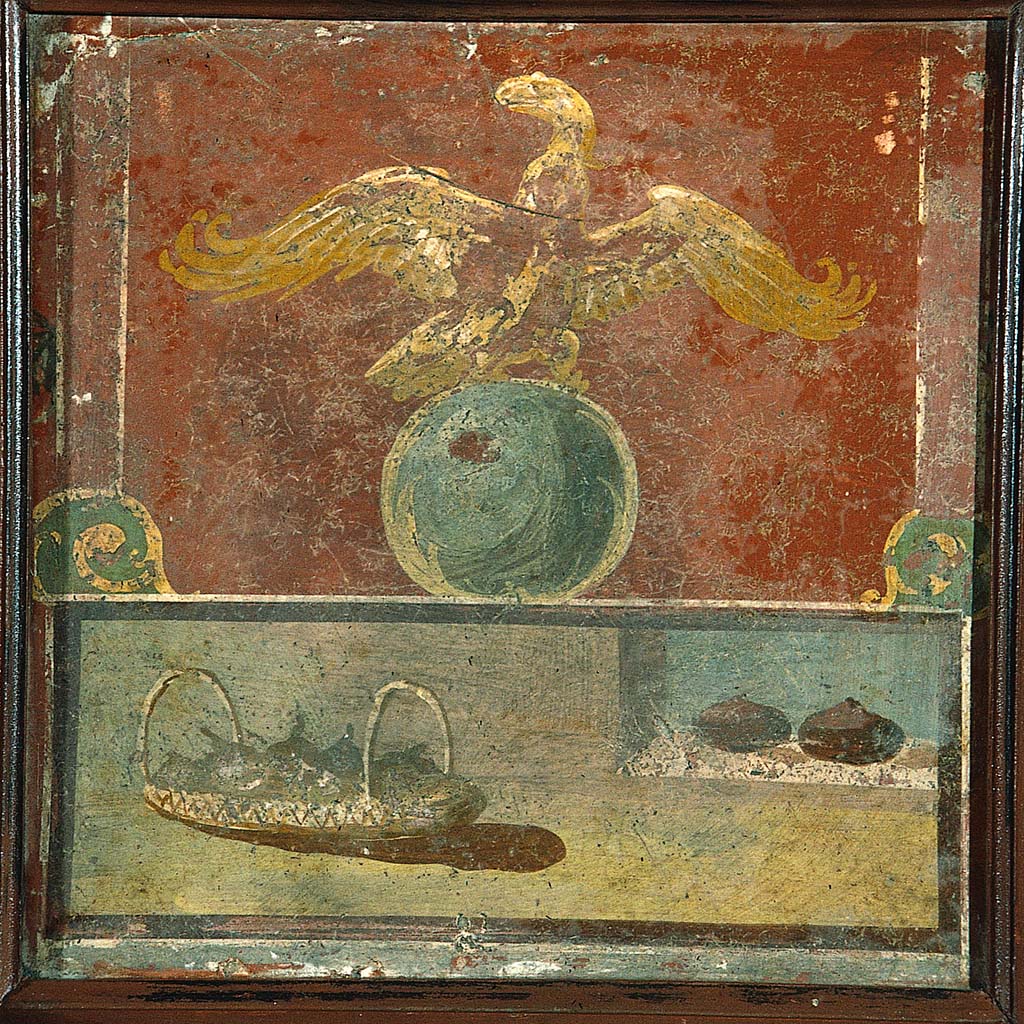 HGW24 Pompeii. Painting of basket with fruit. 
Now in Naples Archaeological Museum. Inventory number 8782.
(Villa Diomedes Project – area ?)