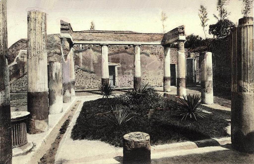 HGW24 Pompeii. Old undated postcard. Looking towards north wall across front peristyle. Photo courtesy of Rick Bauer.