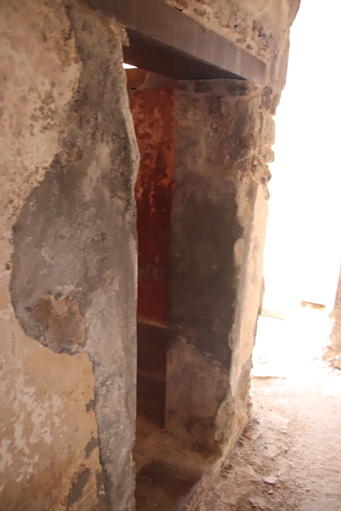 HGW24 Pompeii. Villa of Diomedes. October 2023. 
Doorway to room 5,13 on south side of corridor 5,12. Photo courtesy of Klaus Heese.