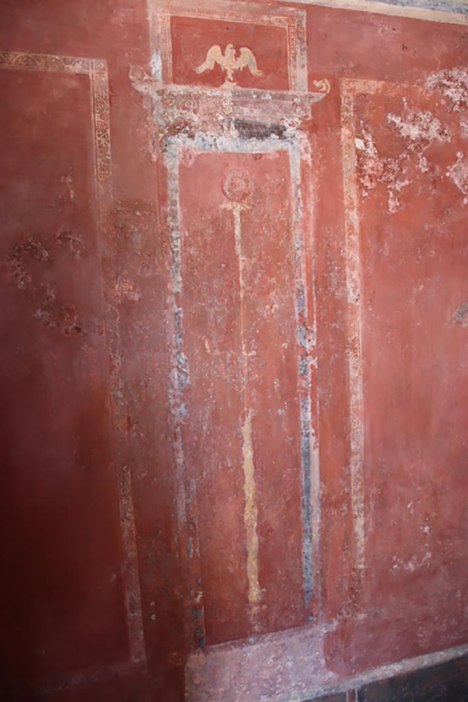HGW24 Pompeii. Villa of Diomedes. October 2023. 
Painted candelabra in centre of east wall. Photo courtesy of Klaus Heese.
(Villa Diomedes Project – area 61).
(Fontaine, room 5,13).