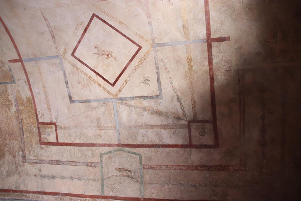 HGW24 Pompeii. Villa of Diomedes. October 2023. Centre and south side of vaulted ceiling. Photo courtesy of Klaus Heese.
(Villa Diomedes Project – area 61).
(Fontaine, room 5,13).