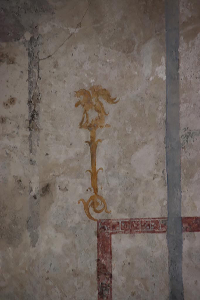 Villa of Diomedes, Pompeii. May 2024. 
Detail from upper east wall at north end. Photo courtesy of Klaus Heese.
(Villa Diomedes Project – area 57).
(Fontaine, room 5,10).