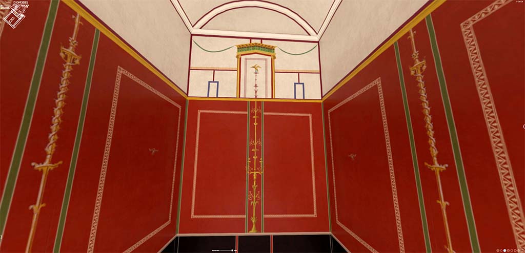 HGW24 Pompeii. Vaulted upper walls and ceiling. 3D reconstruction.
© Villa Diomedes Project http://villadiomede.huma-num.fr/3D/app.html 
(Villa Diomedes Project – area 56). 
(Fontaine, room 5,8).