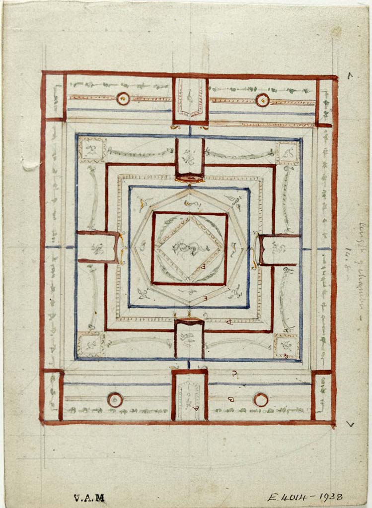HGW24 Pompeii. c.1840. 
Painting/drawing by James William Wild of one of the vaulted ceilings in one of the rooms on the lower floor.
Photo © Victoria and Albert Museum, inventory number E.4014-1938.
(Villa Diomedes Project – area 55). 
(Fontaine, room 5,9).