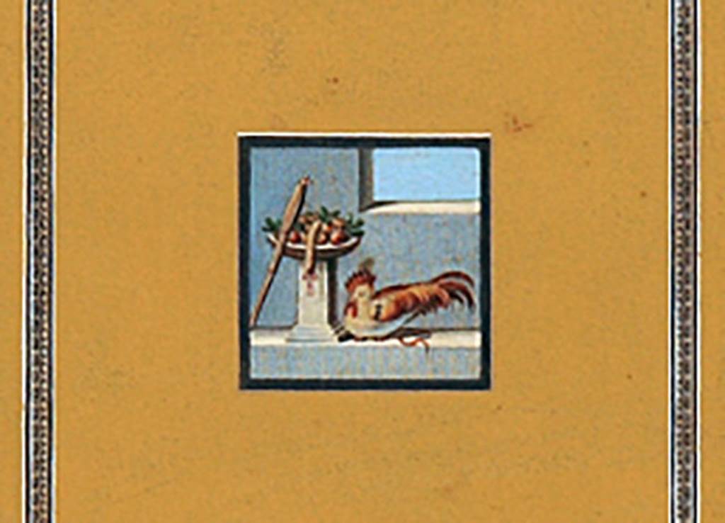 HGW24 Pompeii. Detail of central wall painting on east wall of triclinium from ADS1174 by Giuseppe Chiantarelli.
 (Fontaine, room 5,7).