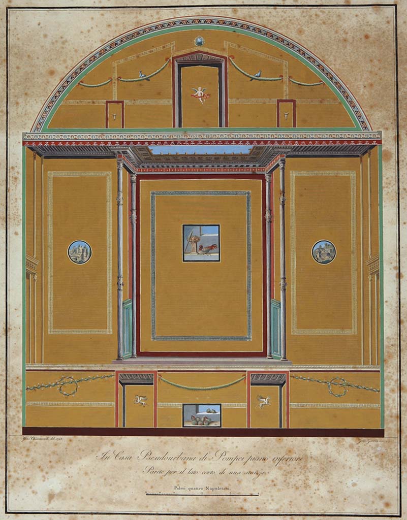 HGW24 Pompeii. 1793 drawing by Giuseppe Chiantarelli of short (east) wall of room on lower floor.
Now in Naples Archaeological Museum. Inventory number ADS1175.
(Villa Diomedes Project – area 54).
(Fontaine, room 5,7, east wall of triclinium).
Photo © ICCD. http://www.catalogo.beniculturali.it
Utilizzabili alle condizioni della licenza Attribuzione - Non commerciale - Condividi allo stesso modo 2.5 Italia (CC BY-NC-SA 2.5 IT)