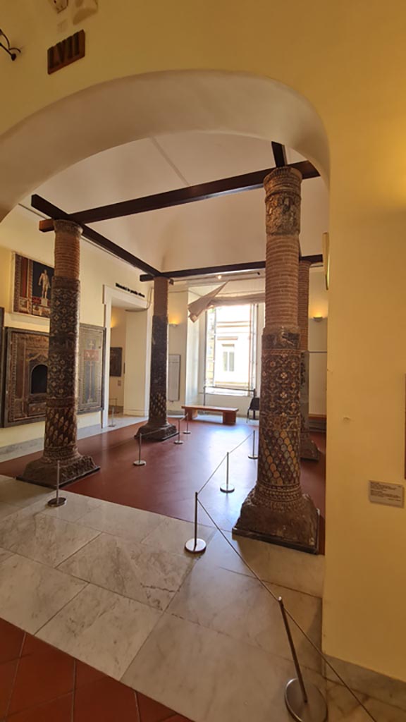 HGE12 Villa of the Mosaic Columns. September 2024.
The columns in Naples Archaeological Museum. Photo courtesy of Giuseppe Ciaramella