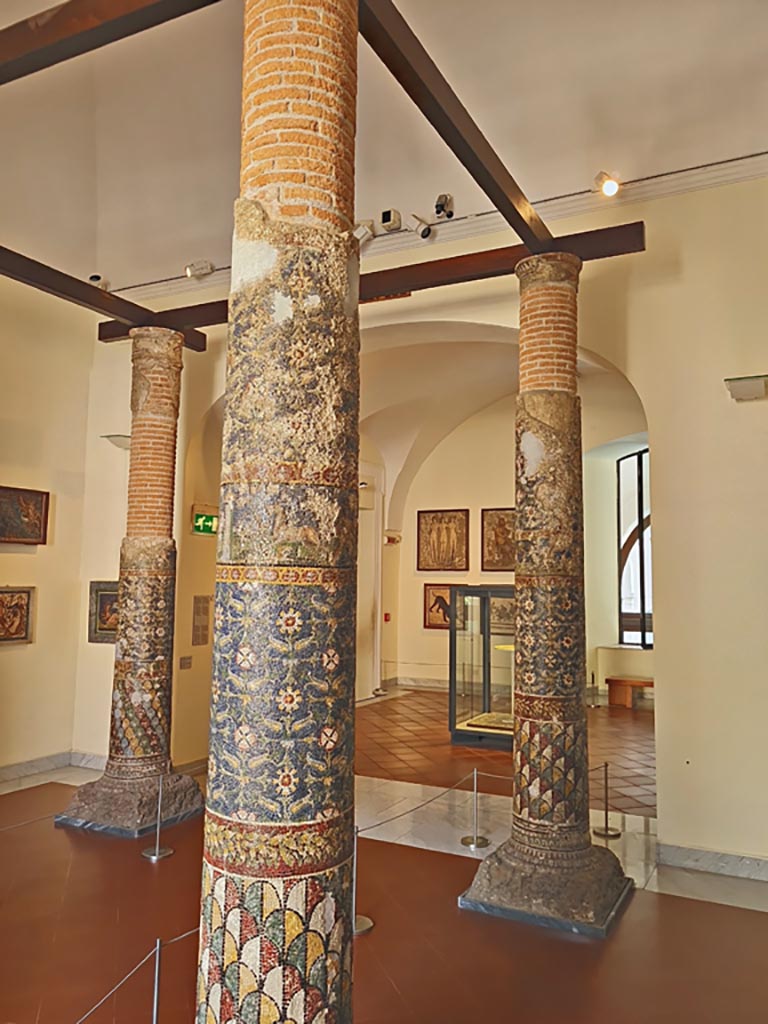 HGE12 Villa of the Mosaic Columns. September 2024.
The columns in Naples Archaeological Museum. Photo courtesy of Giuseppe Ciaramella.
