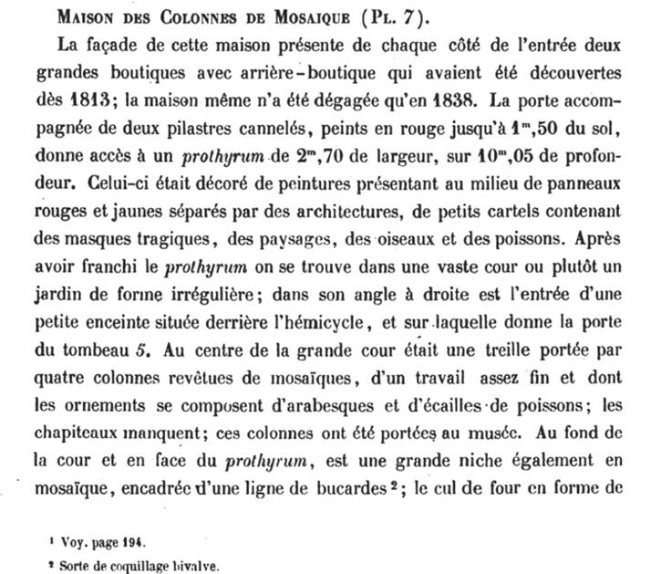 Description of villa.
See Breton, E: Pompeia, decrite e dessine. 1855, p. 232