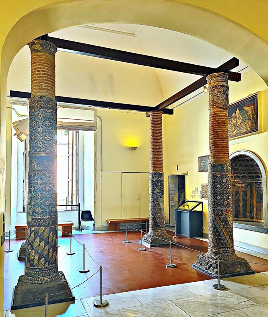 HGE12 Villa of the Mosaic Columns. September 2024.
The columns in Naples Archaeological Museum. Photo courtesy of Giuseppe Ciaramella.