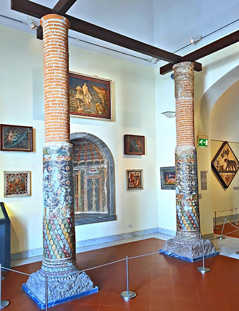 HGE12 Villa of the Mosaic Columns. September 2024.
The columns in Naples Archaeological Museum. Photo courtesy of Giuseppe Ciaramella.