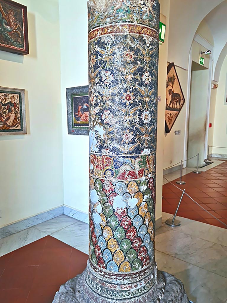 HGE12 Villa of the Mosaic Columns. September 2024.
Column in Naples Archaeological Museum. Photo courtesy of Giuseppe Ciaramella.