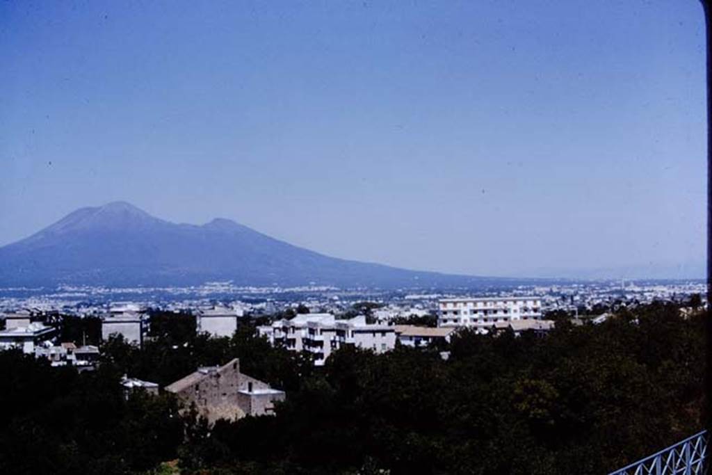 Villa San Marco, Stabiae, 1968. Looking north towards Vesuvius, from terrace overlooking the modern town. Photo by Stanley A. Jashemski.
Source: The Wilhelmina and Stanley A. Jashemski archive in the University of Maryland Library, Special Collections (See collection page) and made available under the Creative Commons Attribution-Non Commercial License v.4. See Licence and use details.
J68f1878