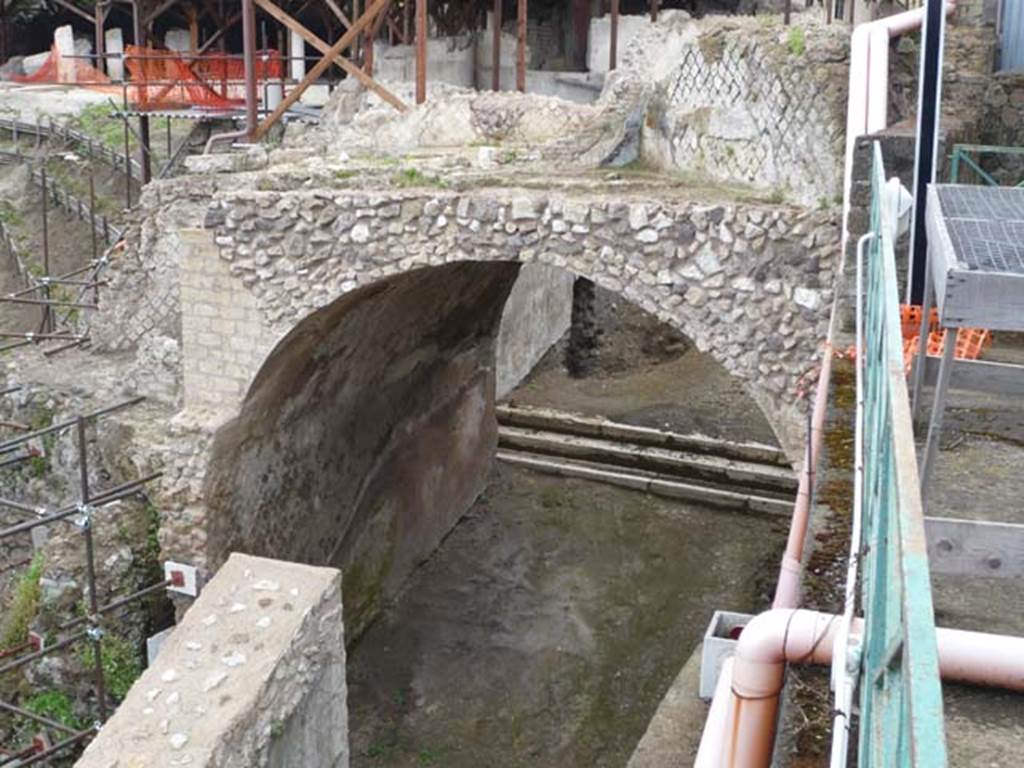 Villa San Marco, Stabiae, 2010. Ramp through gate, leading to steps to lower terraces. 
Photo courtesy of Buzz Ferebee.