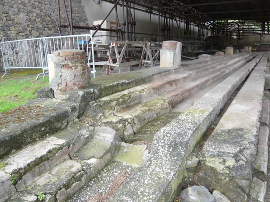 Villa San Marco, Stabiae, 2010. Area 66, garden peristyle area. 
Looking south-west along the east side of portico 2. Photo courtesy of Buzz Ferebee.