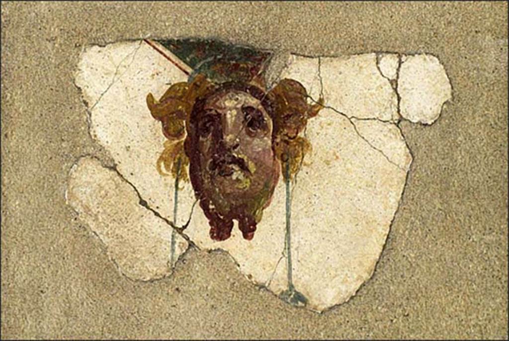 Villa San Marco, Stabiae. Corridor/ramp 4, fragment of Jupiter’s head from the ceiling.
Stabia Antiquarium, inventory number 62954.
See Guzzo P., Bonifacio G. and Sodo A.M. (a cura di), 2007. Otium Ludens: Stabiae - at the heart of the Roman empire. Hermitage Museum. Stabia: Nicola Longobardi, p. 116.