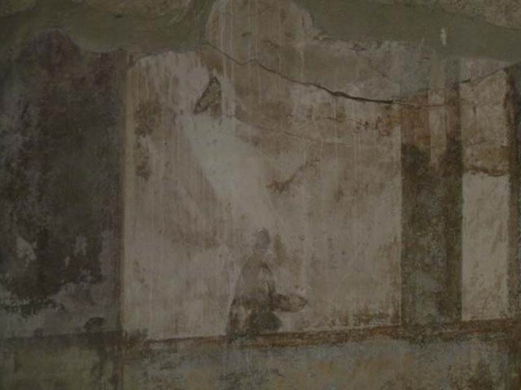 Villa San Marco, Stabiae, September 2015. Room 6, remains of painted figure from upper north wall.