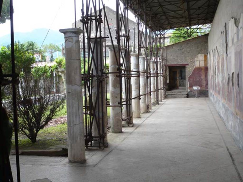 Villa San Marco, Stabiae, 2010. Room 3, looking south along west portico. Photo courtesy of Buzz Ferebee.