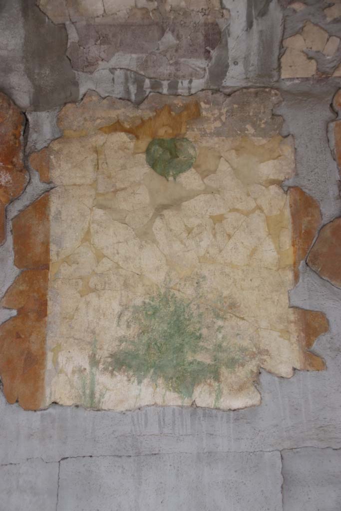 Villa San Marco, Stabiae, September 2019. Room 3, detail of painted panel on west wall of portico.
Photo courtesy of Klaus Heese.