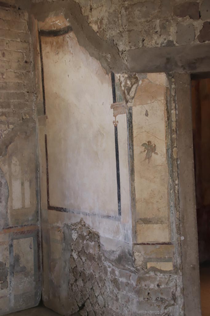 Villa San Marco, Stabiae, October 2022. 
Room 12, west wall near door to room 14. Photo courtesy of Klaus Heese.
