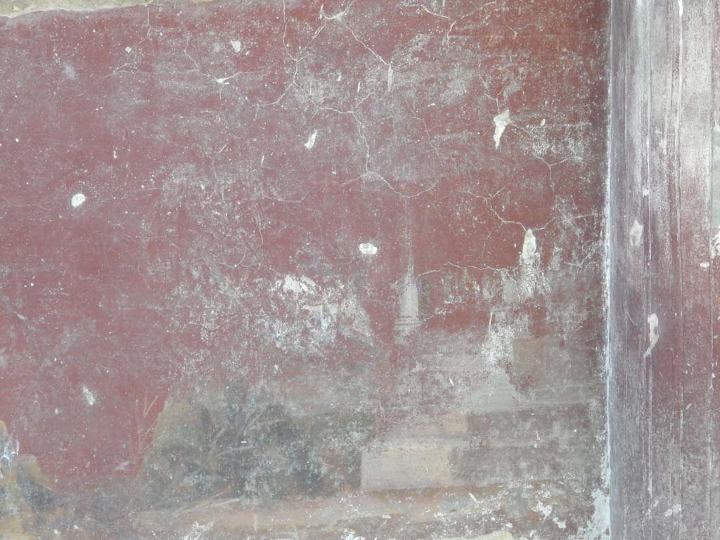 Villa San Marco, Stabiae, June 2019. Area 65, lower area beneath niche 2, detail from right side.  
Photo courtesy of Buzz Ferebee