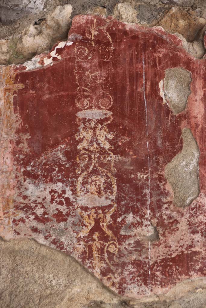 Villa San Marco, Stabiae, September 2021. 
Room 44, north wall, detail from west end above doorway to room 31. Photo courtesy of Klaus Heese.