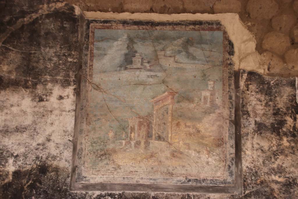 Villa San Marco, Stabiae, October 2020. Room 44, central painting on north wall. Photo courtesy of Klaus Heese