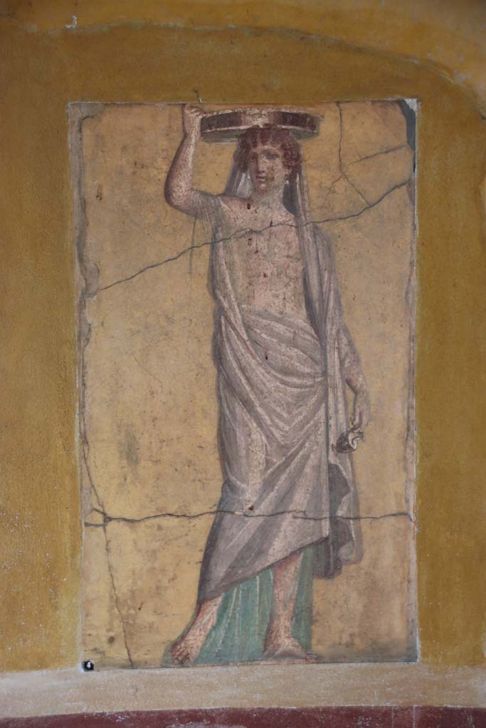 Villa San Marco, Stabiae, September 2019. 
Room 50, painted fresco from south end of east wall. Photo courtesy of Klaus Heese.